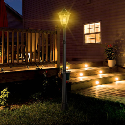 Solární zahradní cestové světlo, 19 LED, 130 lumenů, černá