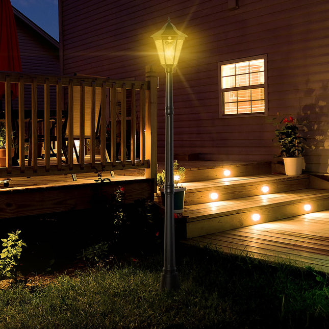 Solar Garden Path Light, 19 LED, 130 Lumen, Black