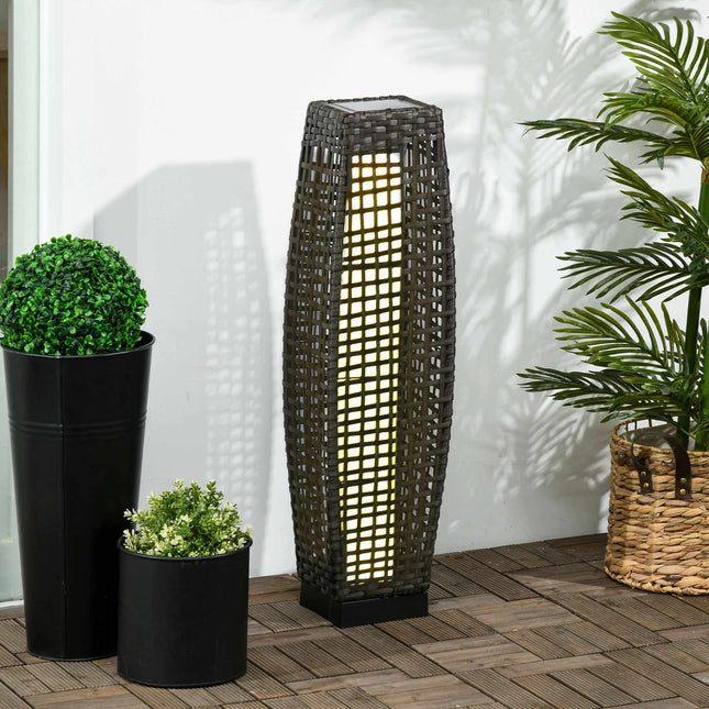 Solární zahradní lucerna, LED, ratanový design, automatické zap/vyp