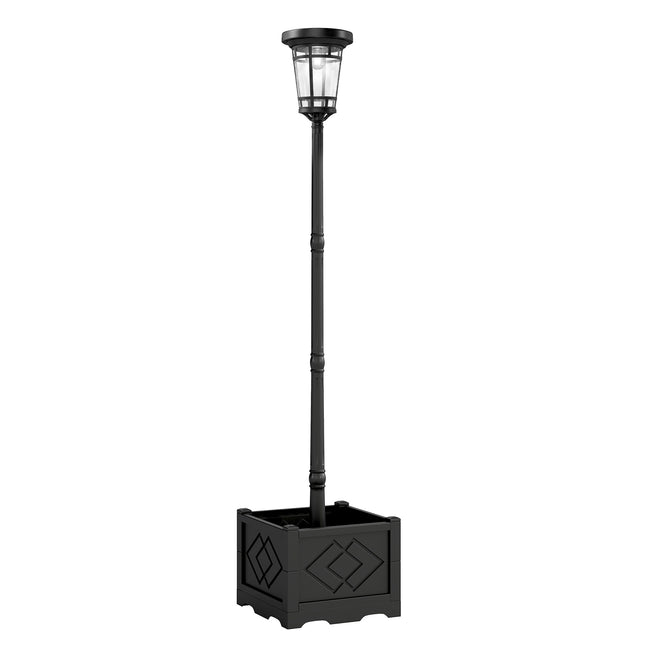 Solární zahradní lucerna s truhlíkem, 195cm, dvojí jas