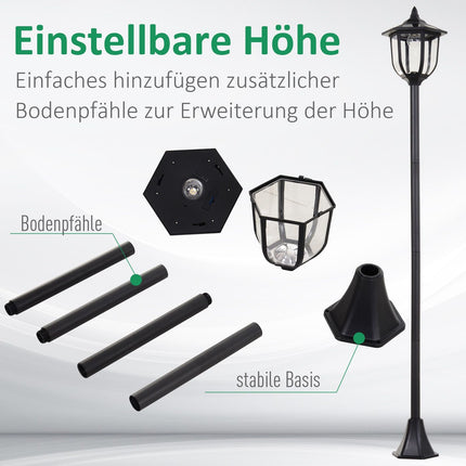 LED solární zahradní lucerna - 30/60 lumenů, plast, černá