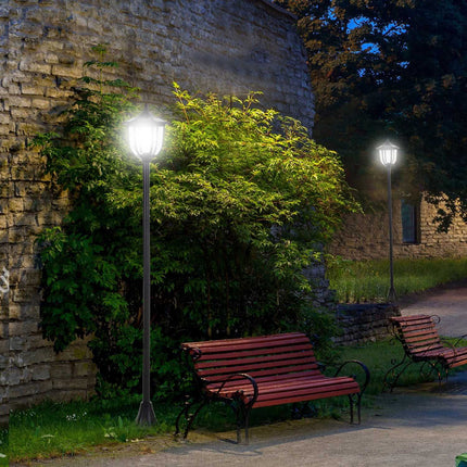 LED solární zahradní lucerna - 30/60 lumenů, plast, černá