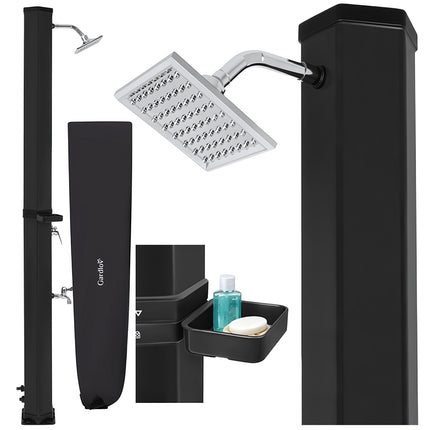 Solar Garden Shower 40 L with 360° Head and Extra Tap, Up to 60°C, PVC