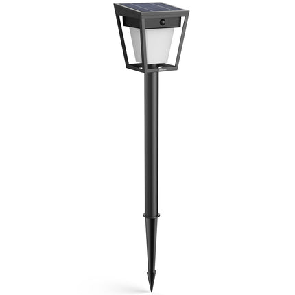Solární LED zahradní světlo, dvojí jas, černá, IP44
