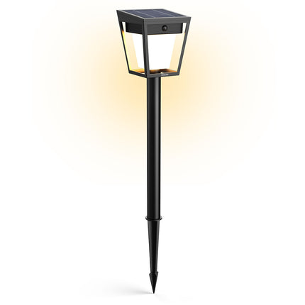 Solární LED zahradní světlo, dvojí jas, černá, IP44