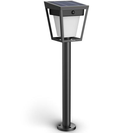Solární LED zahradní světlo, dvojí jas, černá, IP44