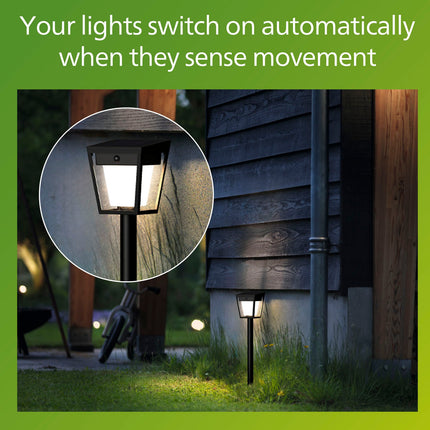 Solární LED zahradní světlo, dvojí jas, černá, IP44