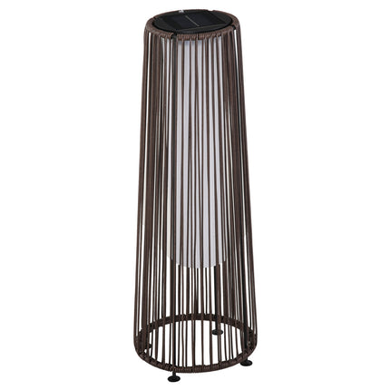 Solární ratanová zahradní lampa, LED, 61 cm, hnědá