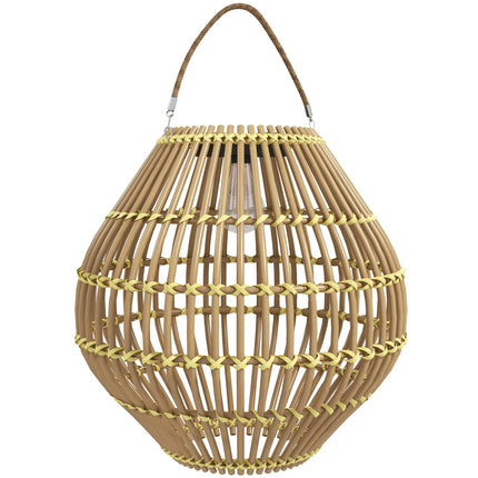 Solární lampa, ratanový design bubnu, voděodolná, světelný senzor