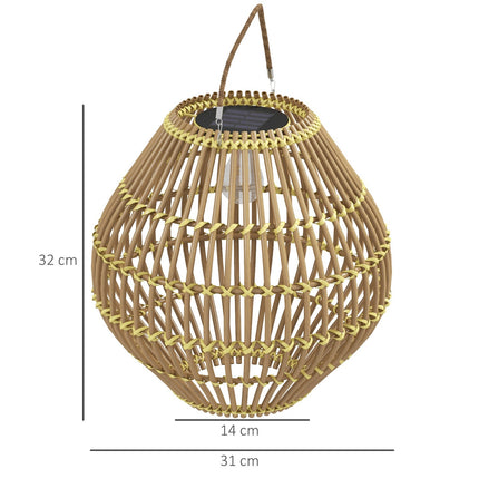 Solární lampa, ratanový design bubnu, voděodolná, světelný senzor