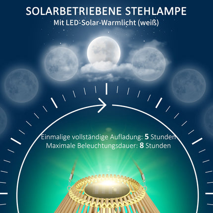 Solární lampa, ratanový design bubnu, voděodolná, světelný senzor