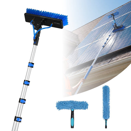 Solar Panel Cleaning Kit, 24 Ft Water Fed Pole, Soap Brush