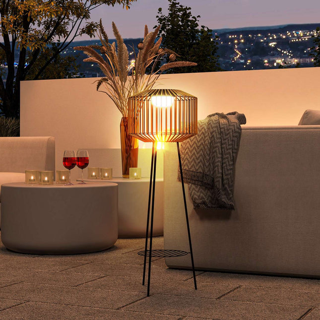 Solární LED cestové světlo, nabíjení USB, IP44, kov