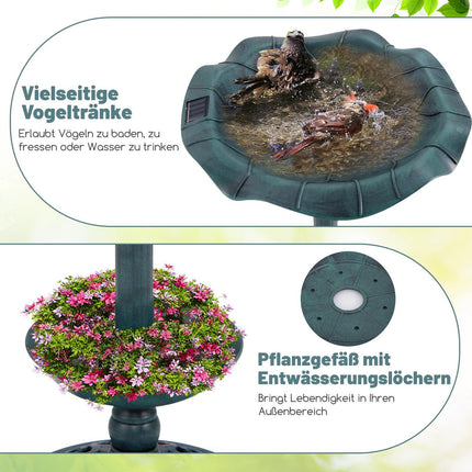 Solární ptačí koupadlo s LED světlem a truhlíkem