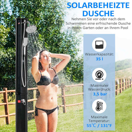 Solární sprcha 35L kempingový systém teplé vody - černá