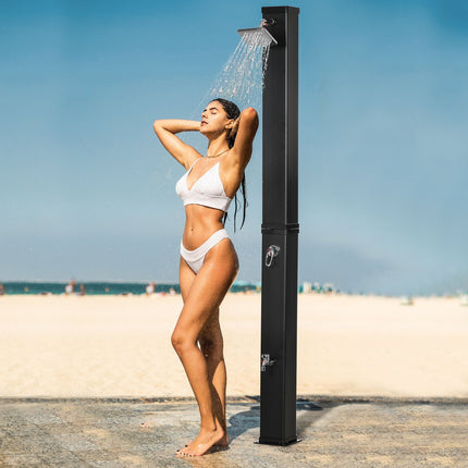 Venkovní solární sprcha 40L, nožní a dešťová hlavice, voda 60°C