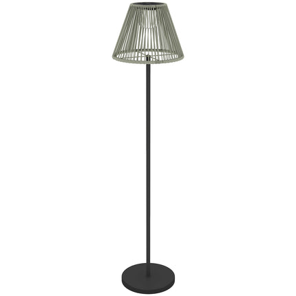 Boho solární stojací lampa, ratan, 25 LED, venkovní, IP44