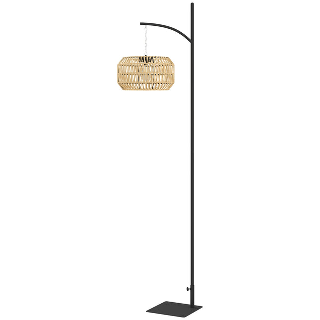 Ratanová solární stojací lampa boho, voděodolná IP44