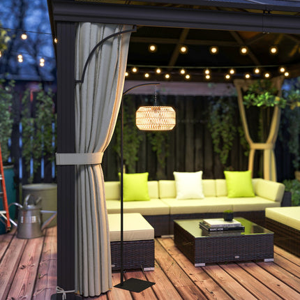Ratanová solární stojací lampa boho, voděodolná IP44