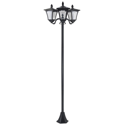 Solární zahradní cestové světlo, 3 plameny, nerezová ocel, LED