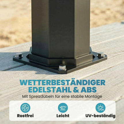 Solar garden shower 60L with rain shower head, temperature control