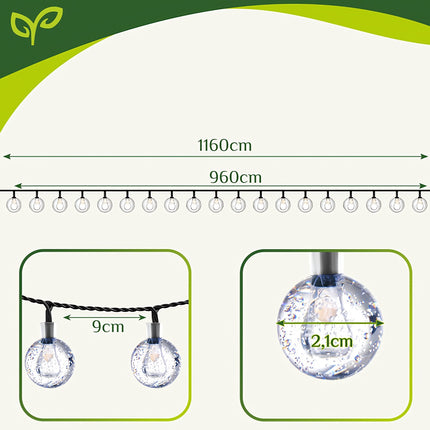 Solární světelný řetěz 12m IP65 Gardlov 24010