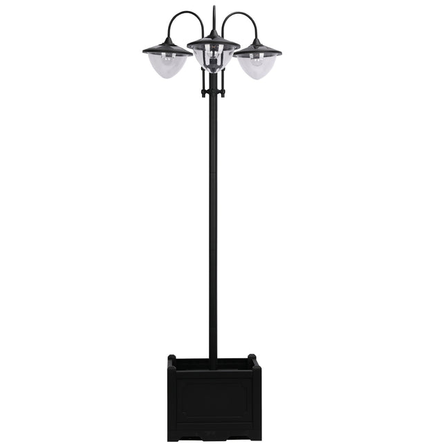 Solární zahradní světlo, 3ramenná lampa s podstavcem květináče