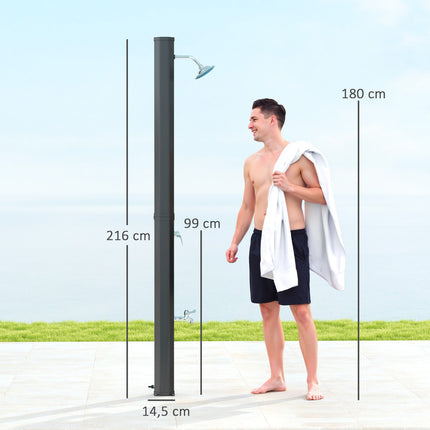Solární zahradní sprcha, 35L, ohřívaná, kohoutek a ruční sprcha