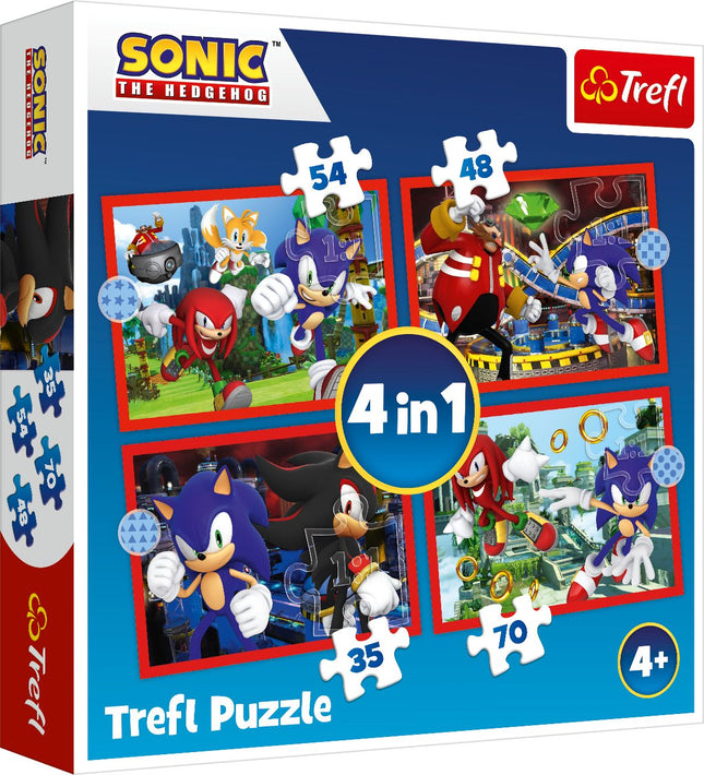 Puzzle Sonic 4v1 sada pro děti, poutavé a naučné