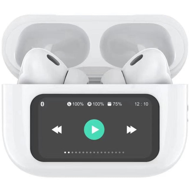 Sluchátka SoundLED True Wireless Bluetooth s LED displejem ANC a ENC bílá