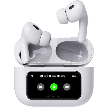 Sluchátka SoundLED True Wireless Bluetooth s LED displejem ANC a ENC bílá