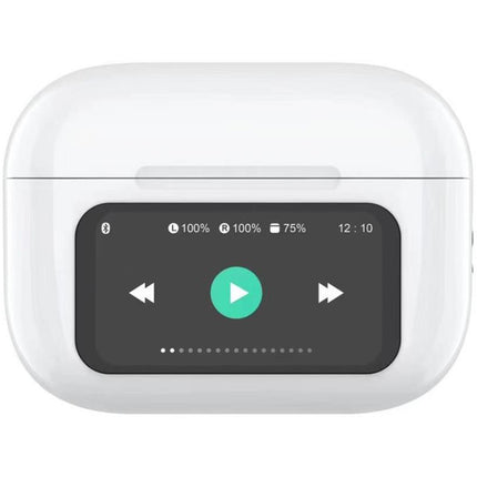 Sluchátka SoundLED True Wireless Bluetooth s LED displejem ANC a ENC bílá