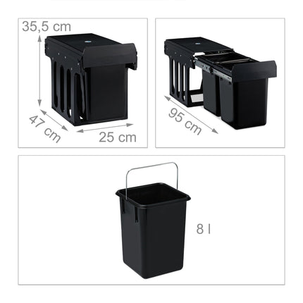Source sorting with 2 waste bins
