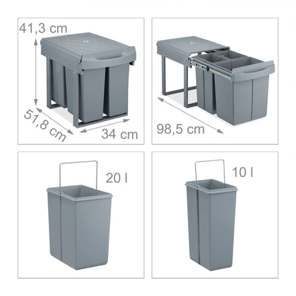 Source sorting with 3 waste bins