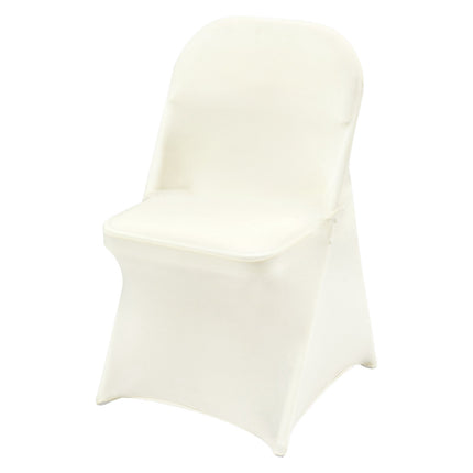 Spandex Folding Chair Covers, Washable, 50-Pack Ivory White