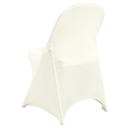 Spandex Folding Chair Covers, Washable, 50-Pack Ivory White