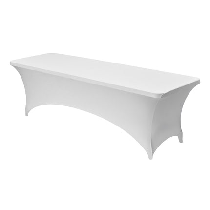 Spandex Tablecloths 6-Pack, 8 ft Rectangular, White