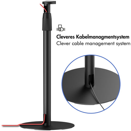 Podlahový stojan na reproduktor, nastavitelná výška 682-1068 mm, černá