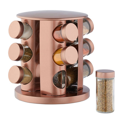 Spice rack with 12 pcs. glass jars