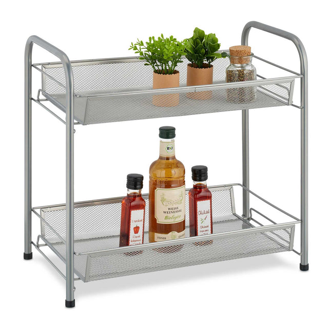 Spice shelf with 2 metal shelves