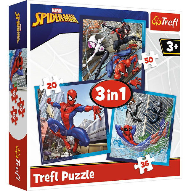 Spider-Man 3-in-1 Puzzle Set for Kids, Engaging Fun