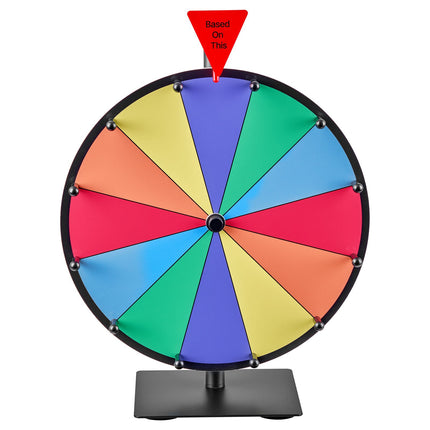 Spinning Prize Wheel, 12 Slots, 12-Inch Dry Erase Stand; 2 Markers