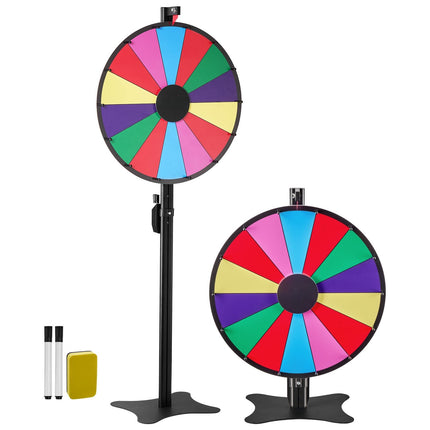 Spinning Prize Wheel 24 In, 14 Slots, Adjustable Stand