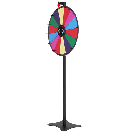 Spinning Prize Wheel, 24 Inch, 14 Slots, Dry Erase Stand