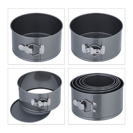 Springform-Backformen-Set, 5-teilig, antihaftbeschichtet, hitzebeständig