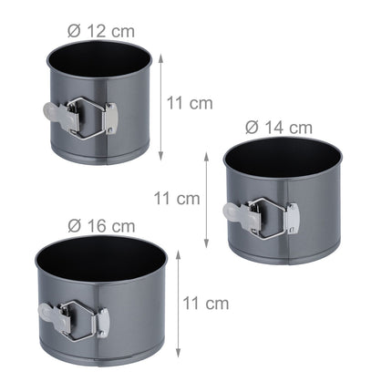 Springform-Backformen-Set, 5-teilig, antihaftbeschichtet, hitzebeständig
