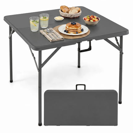 Square Folding Camping Table, Grey, 86 x 86 x 75 cm