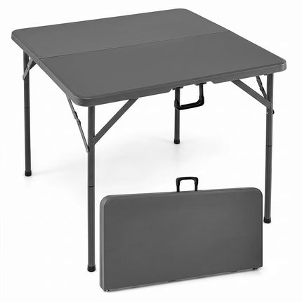 Square Folding Camping Table, Grey, 86 x 86 x 75 cm