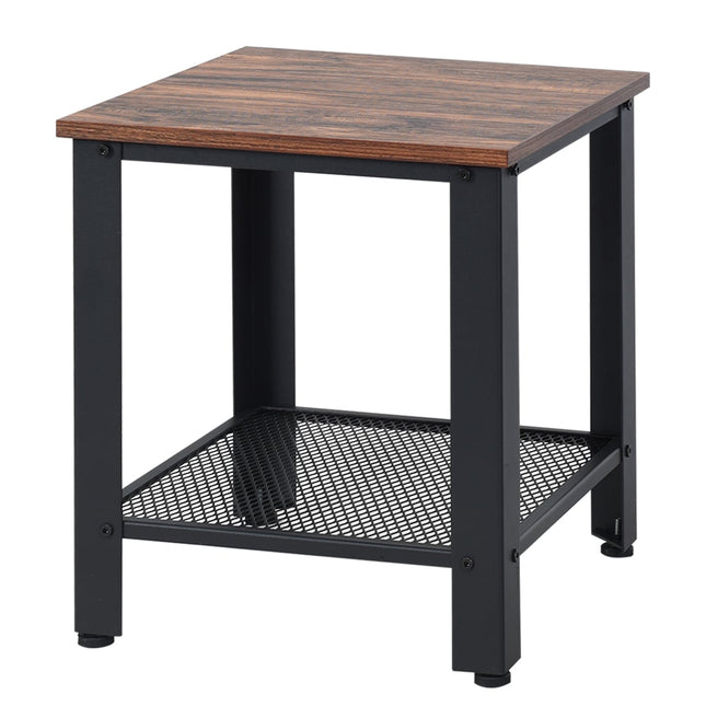 Quadratischer Metall-Couchtisch, 40x40x45,5 cm, Braun