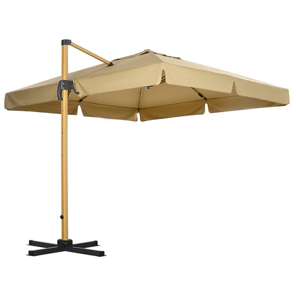 Čtvercový boční slunečník, nastavitelná výška, 295 cm, khaki